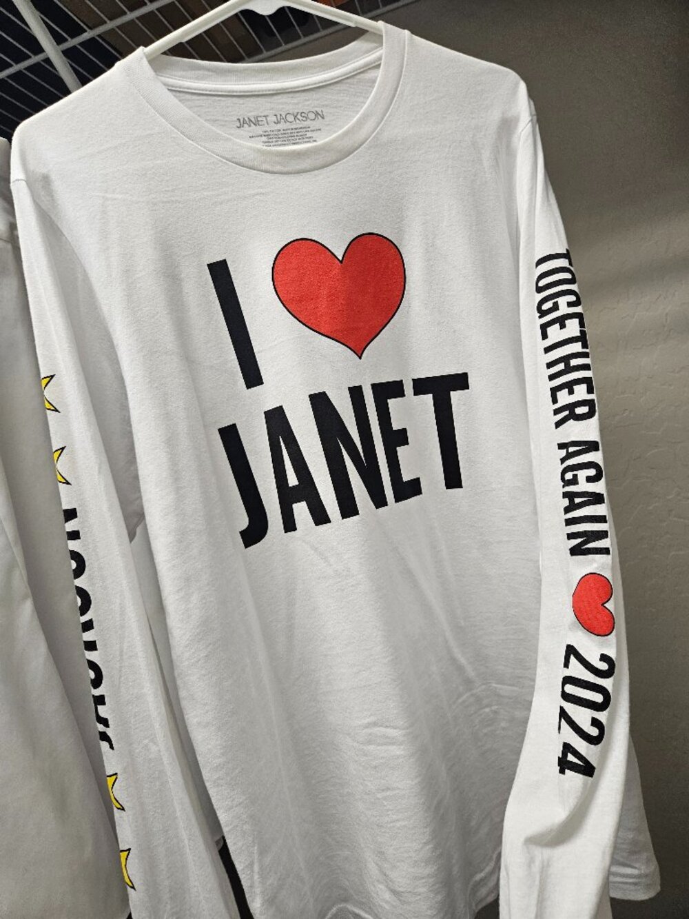 Janet Jackson Together Again 2024 Concert Tee Long Sleeve - White - Size M